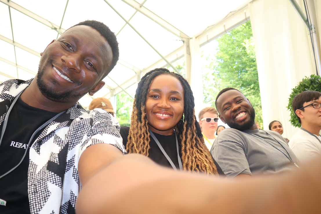 Dinga Wonanke with fellow researchers on the final day of the Lindau meeting